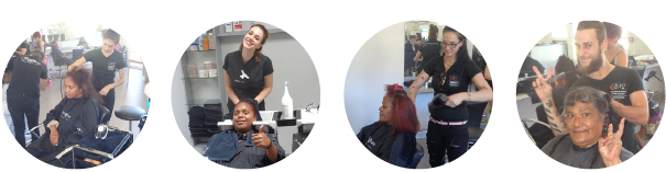 apprentis CFA BP coiffure avec leurs clients